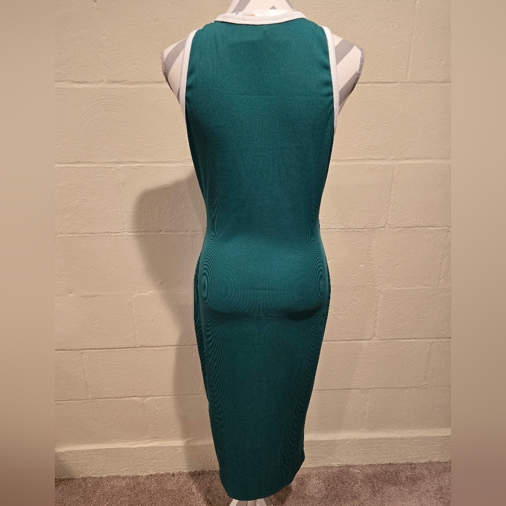 PrettyGarden Dress Womens Large Midi Green Bodycon Dress Sleeveless Knit Cutout. - Picture 6 of 10